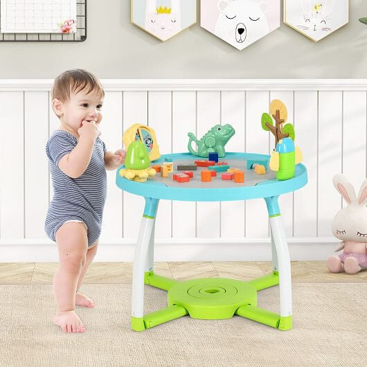 5-in-1 Baby Activity Center Interactive Bounce Seat with Removable Toys-White